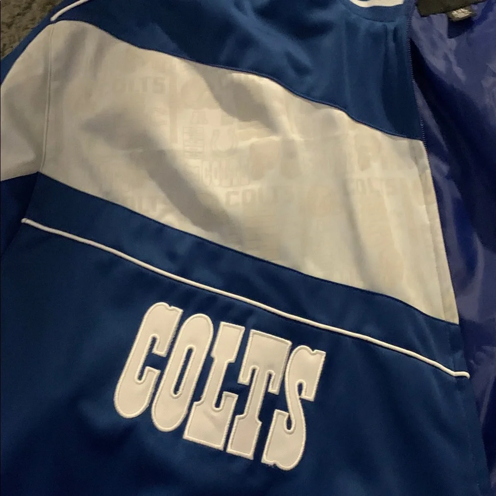 NFL Indianapolis Colts Blue and White Bomber Jacket - Picture 6 of 6